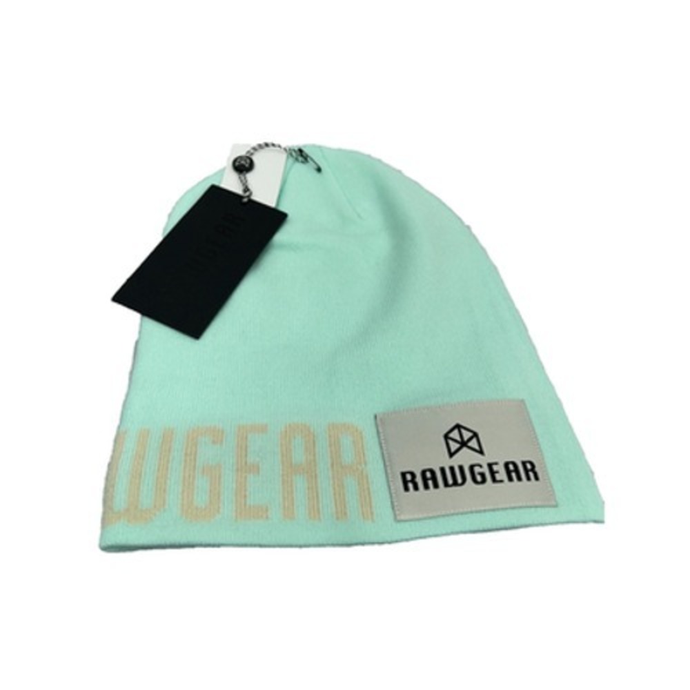 NWT RawGear RG623 Light Aqua Beanie Hat Unisex Streetwear Logo Knit Cap One Size